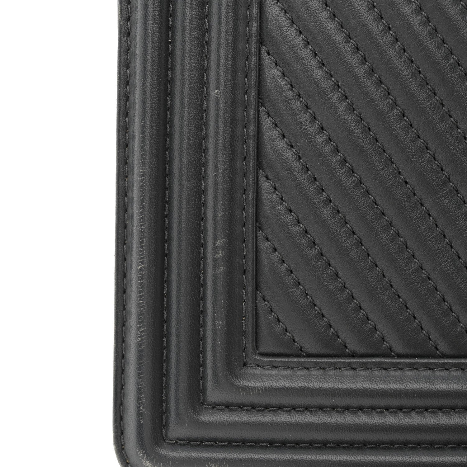Chanel Calfskin Chevron Quilted New Medium Boy Flap Dark Grey 15 of 15