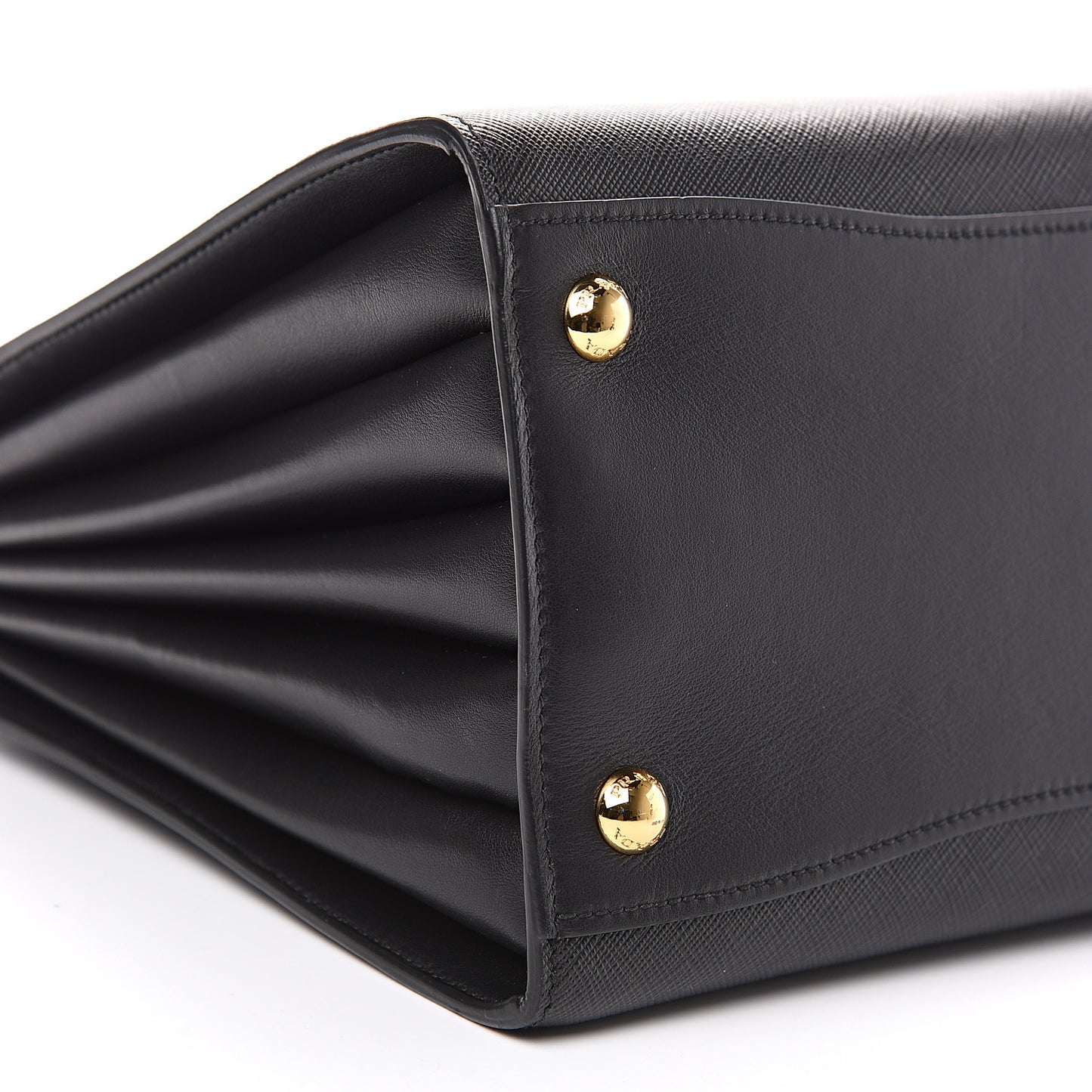 Saffiano City Calfskin Medium Bibliothèque Top Handle Black