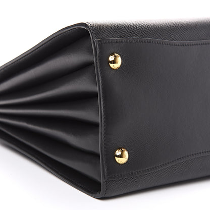 Prada Saffiano City Calfskin Medium Bibliothèque Top Handle Black 7 of 8