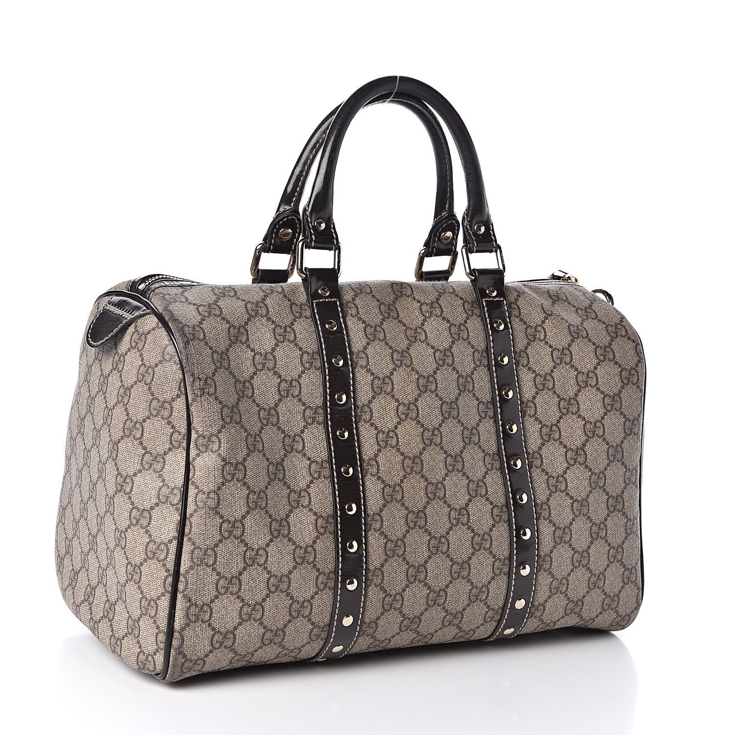 Gucci Monogram Guccissima Hearts Studded Medium Joy Boston Dark Brown 3 of 10