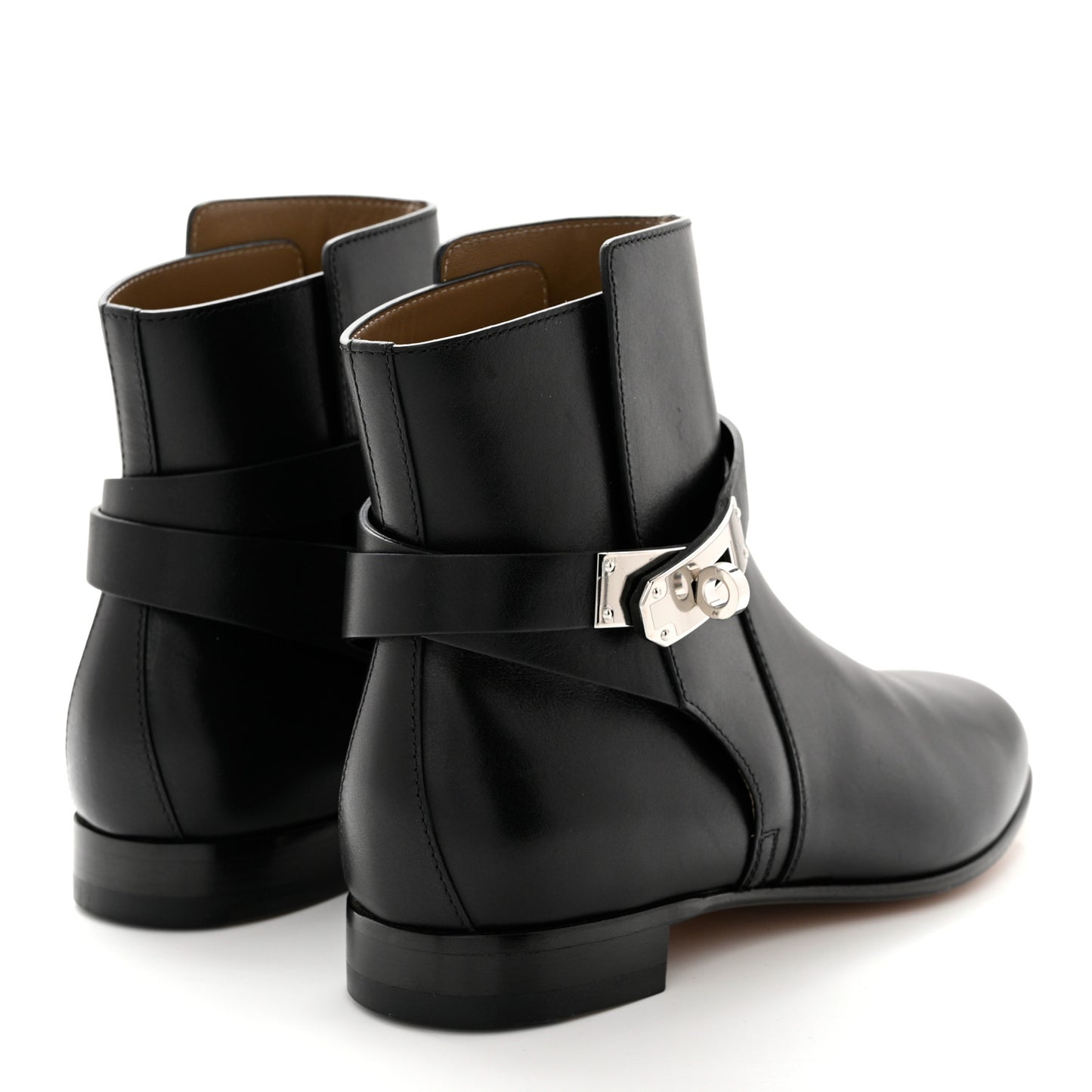 Calfskin Follow Ankle Boots 37 Black