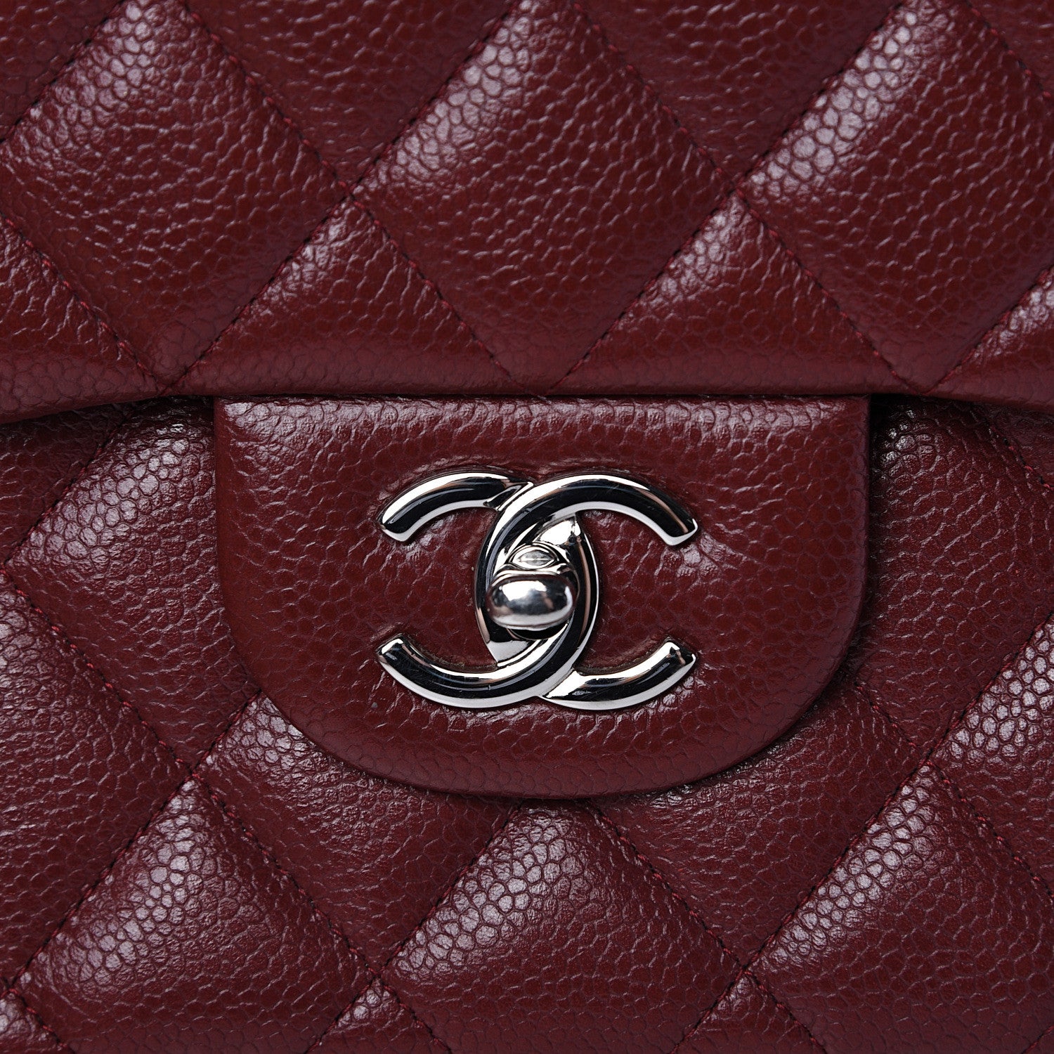 Chanel Caviar Quilted Jumbo Double Flap Dark Red 14 of 17