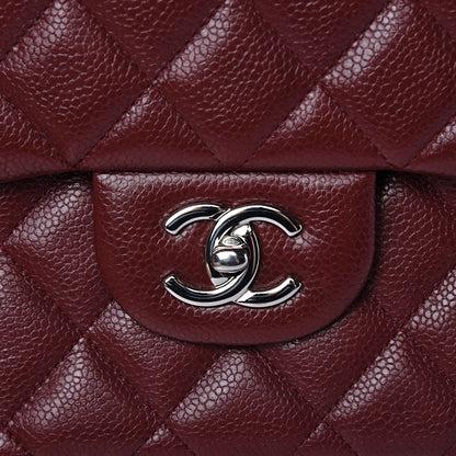 Chanel Caviar Quilted Jumbo Double Flap Dark Red 14 of 17