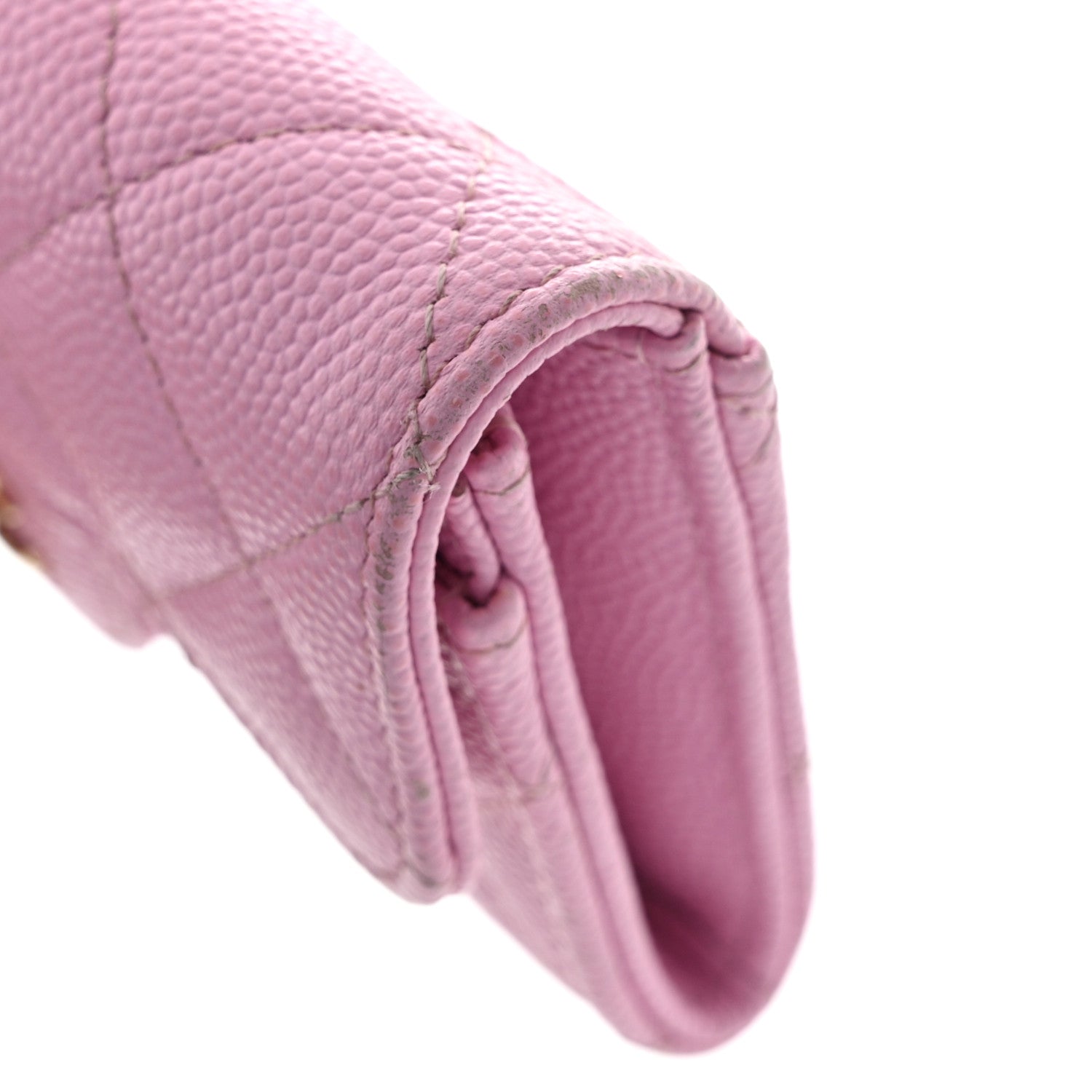 Chanel Caviar Quilted Flap Card Holder Wallet Light Pink 12 of 13