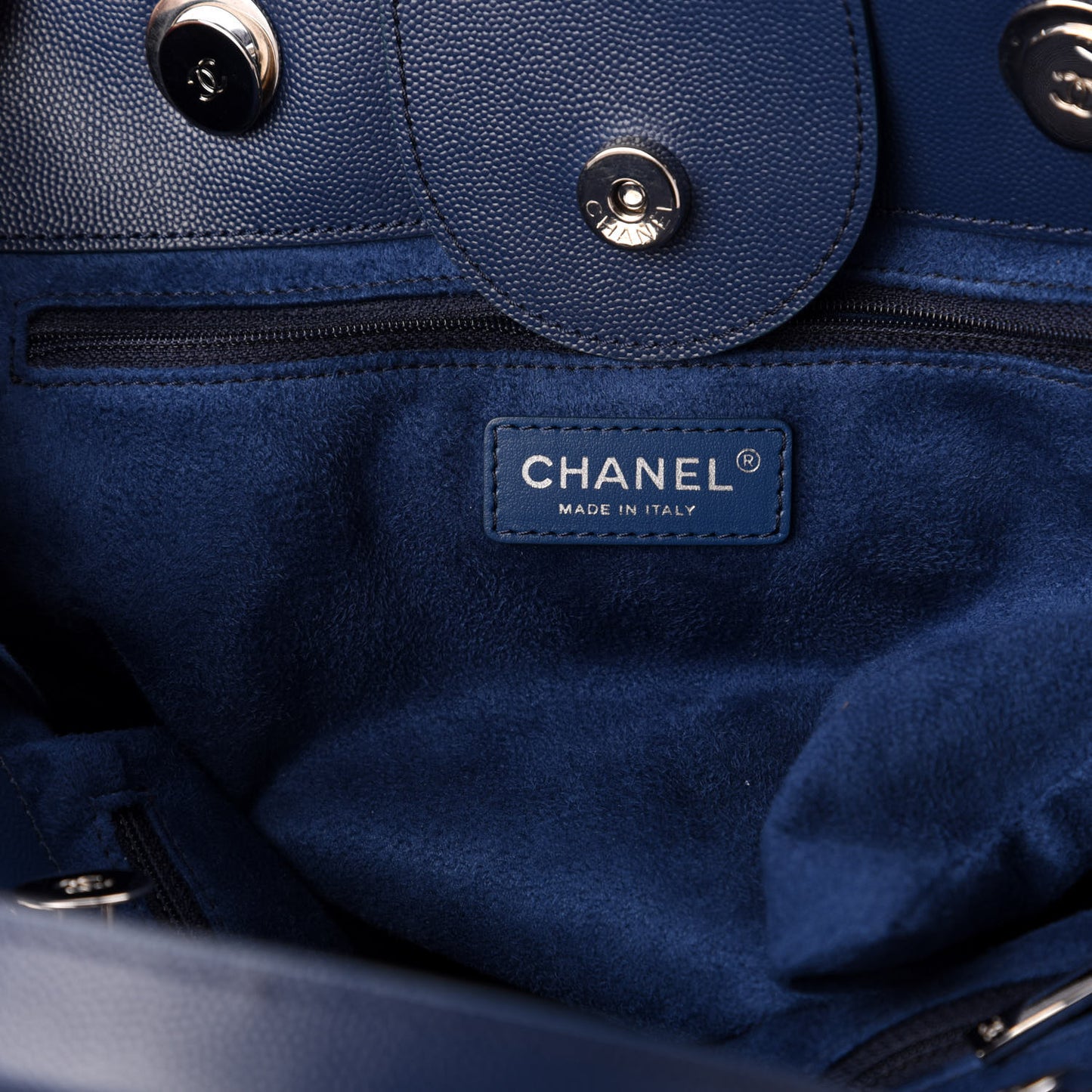 Caviar Small Studded Deauville Tote Navy