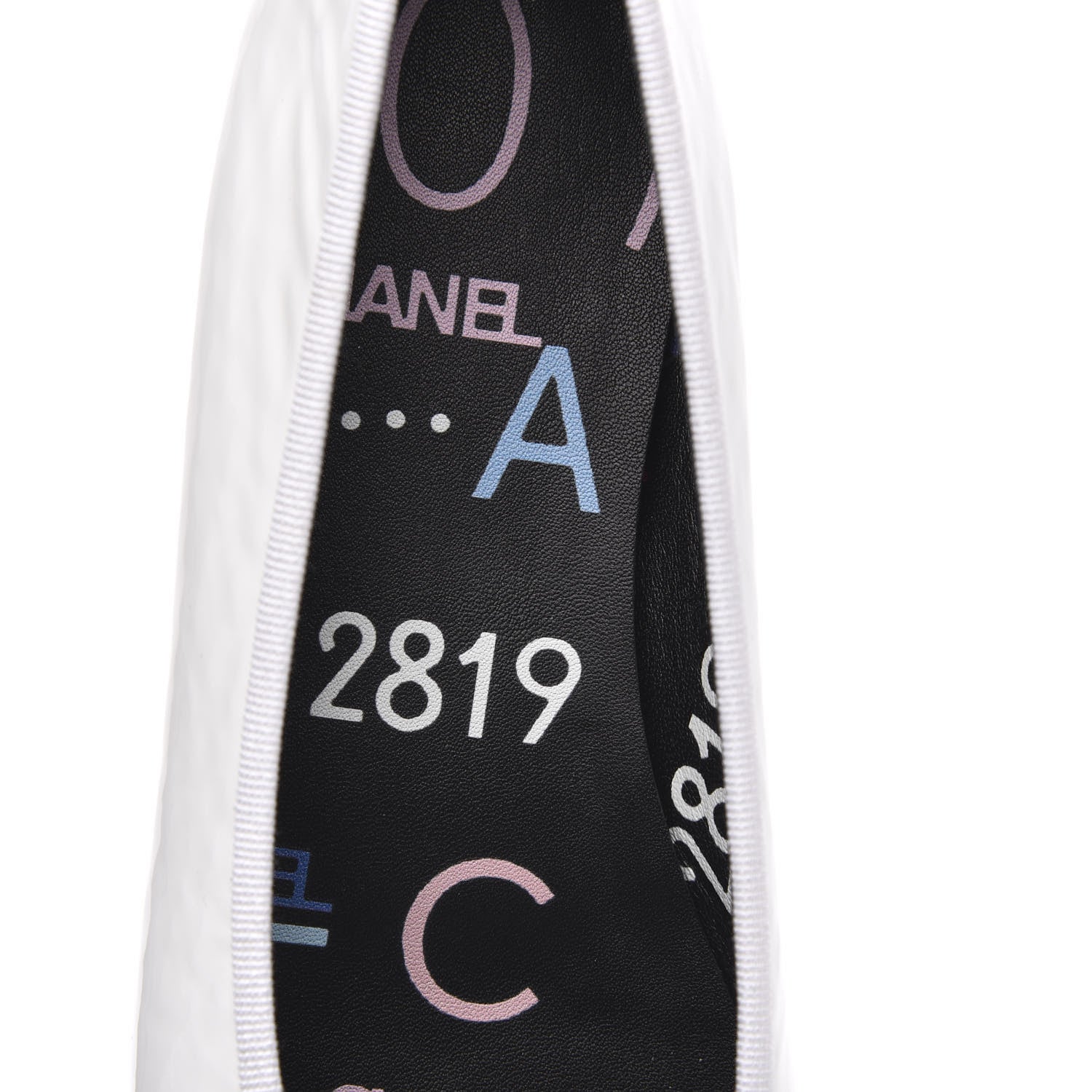 Chanel Shiny Crumpled Lambskin CC Cap Toe Ballerina Flats 36.5 White 7 of 9