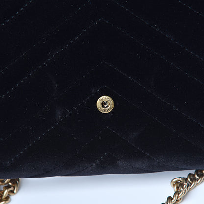 Gucci Velvet Matelasse GG Marmont Chain Wallet Black 8 of 11