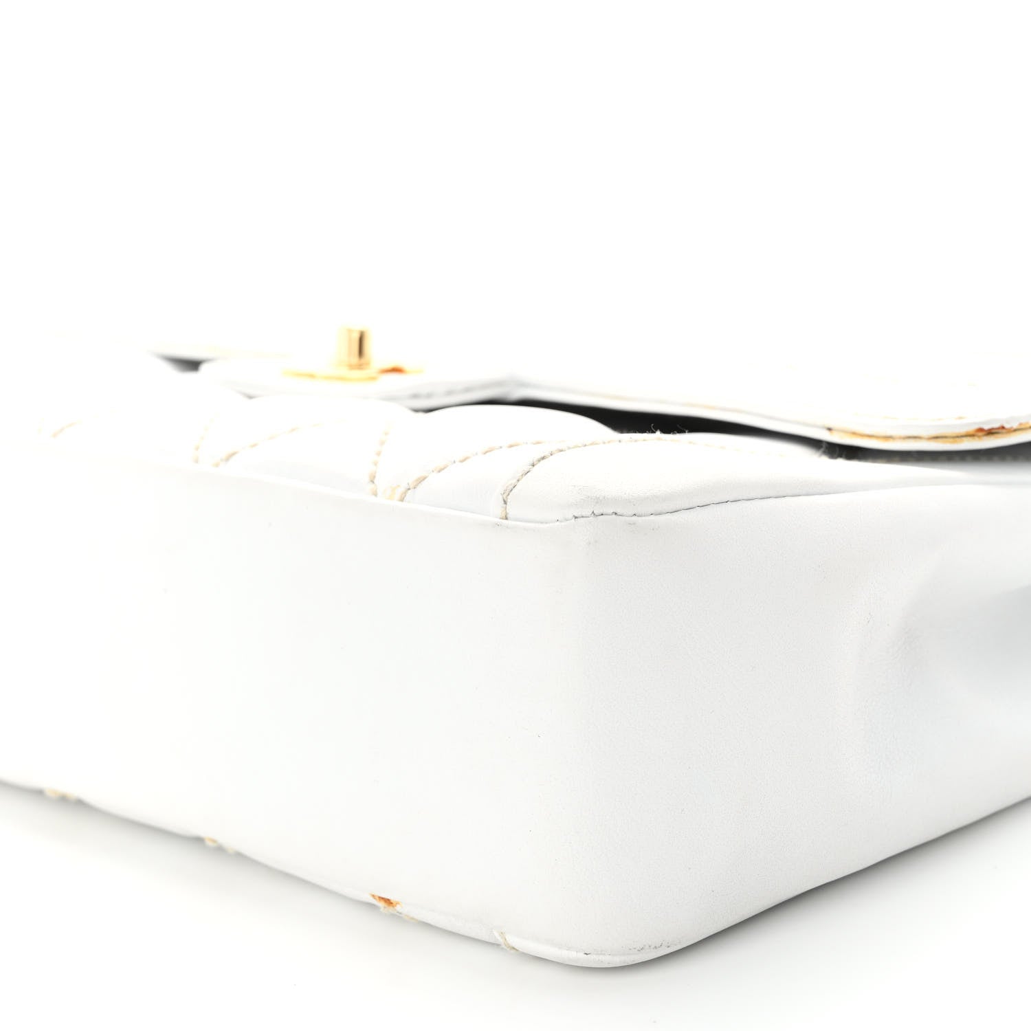 Chanel Calfskin Quilted Wild Stitch Large Flap White 9 of 10