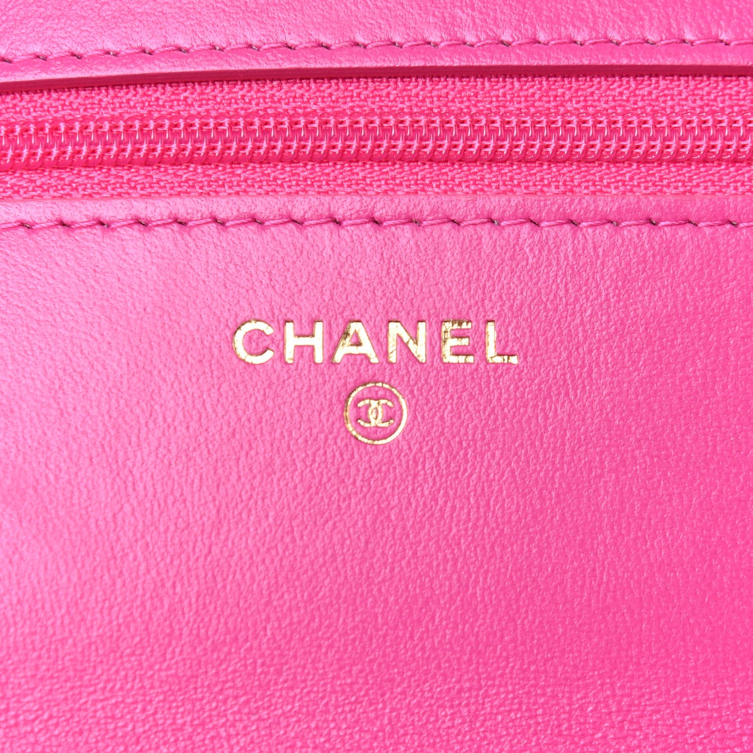 Chanel Wool Tweed Lambskin Quilted Chanel 19 Wallet On Chain WOC and Coin Purse Fuchsia 6 of 13
