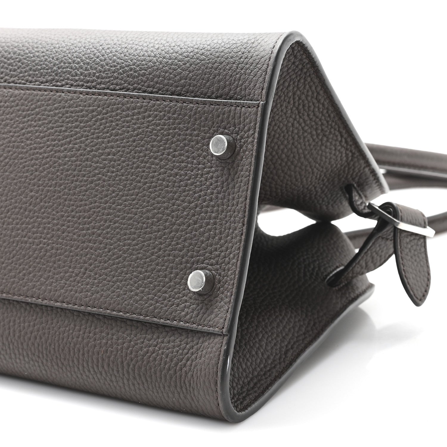 The Row Matte Grained Calfskin Margaux Shoulder 12 Deep Brown 9 of 10