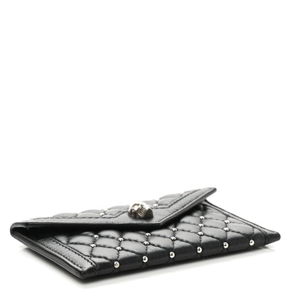 Alexander McQueen Nappa Studded Skull Envelope Card Holder Black 4 of 9