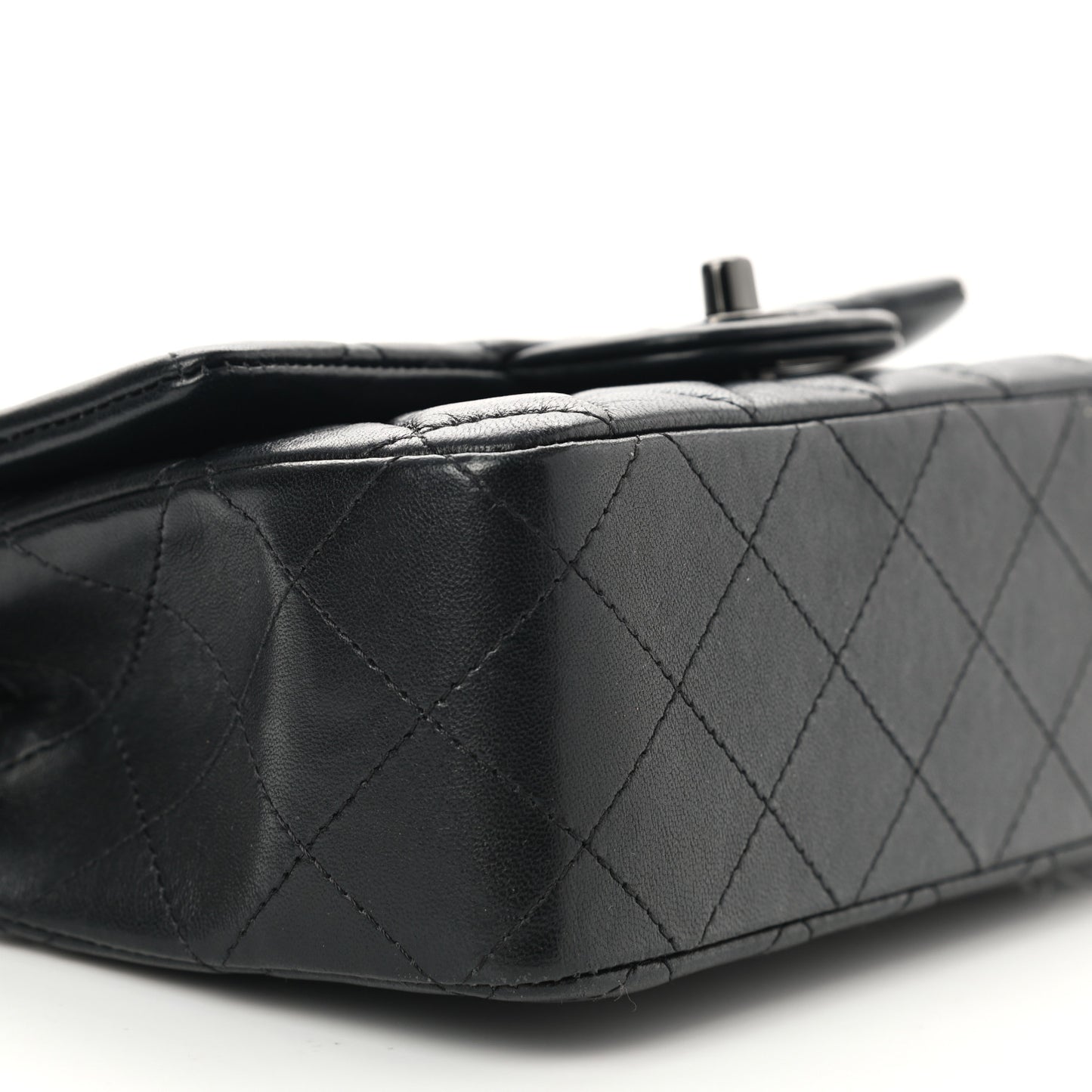 Lambskin Quilted Mini Rectangular Flap So Black