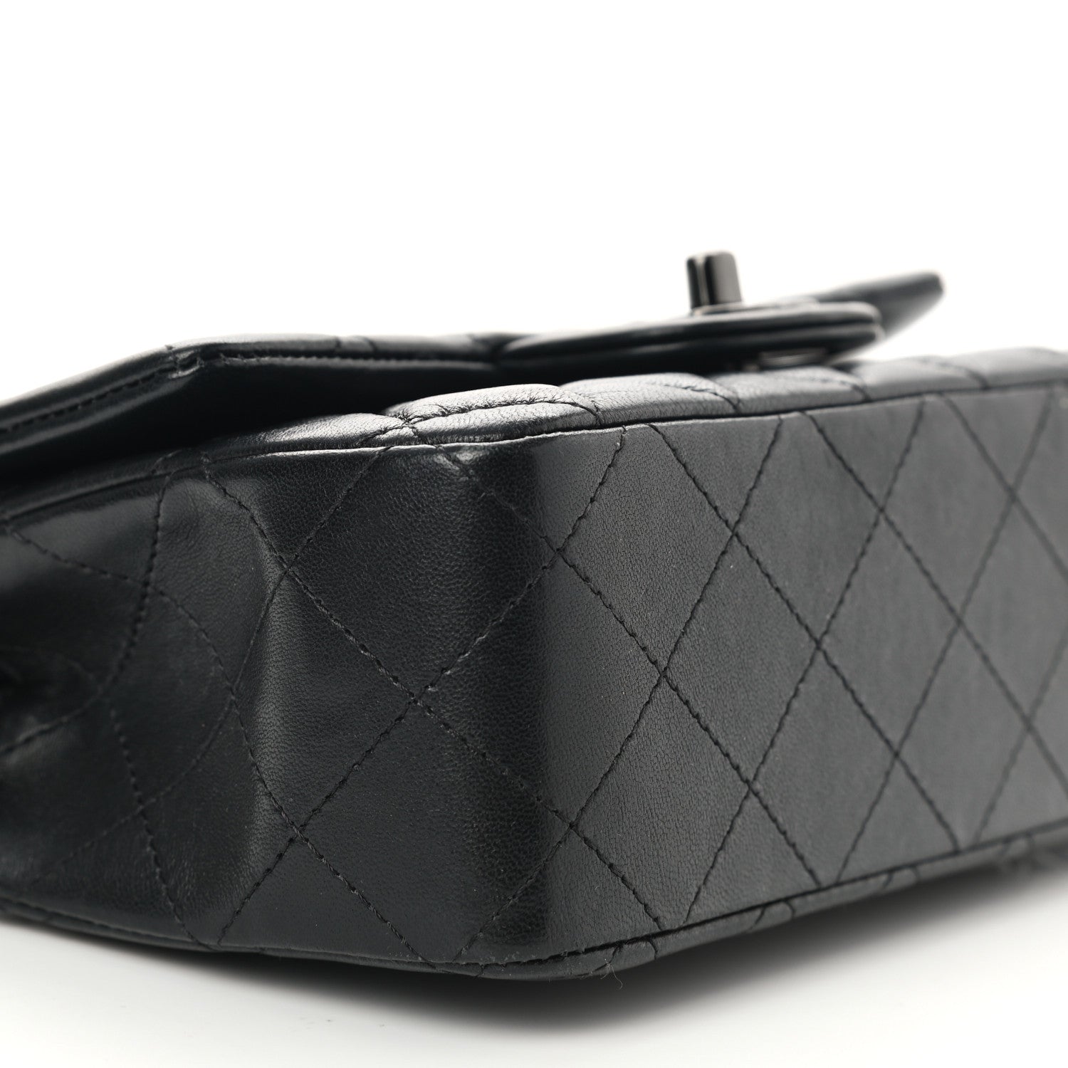 Chanel Lambskin Quilted Mini Rectangular Flap So Black 8 of 10