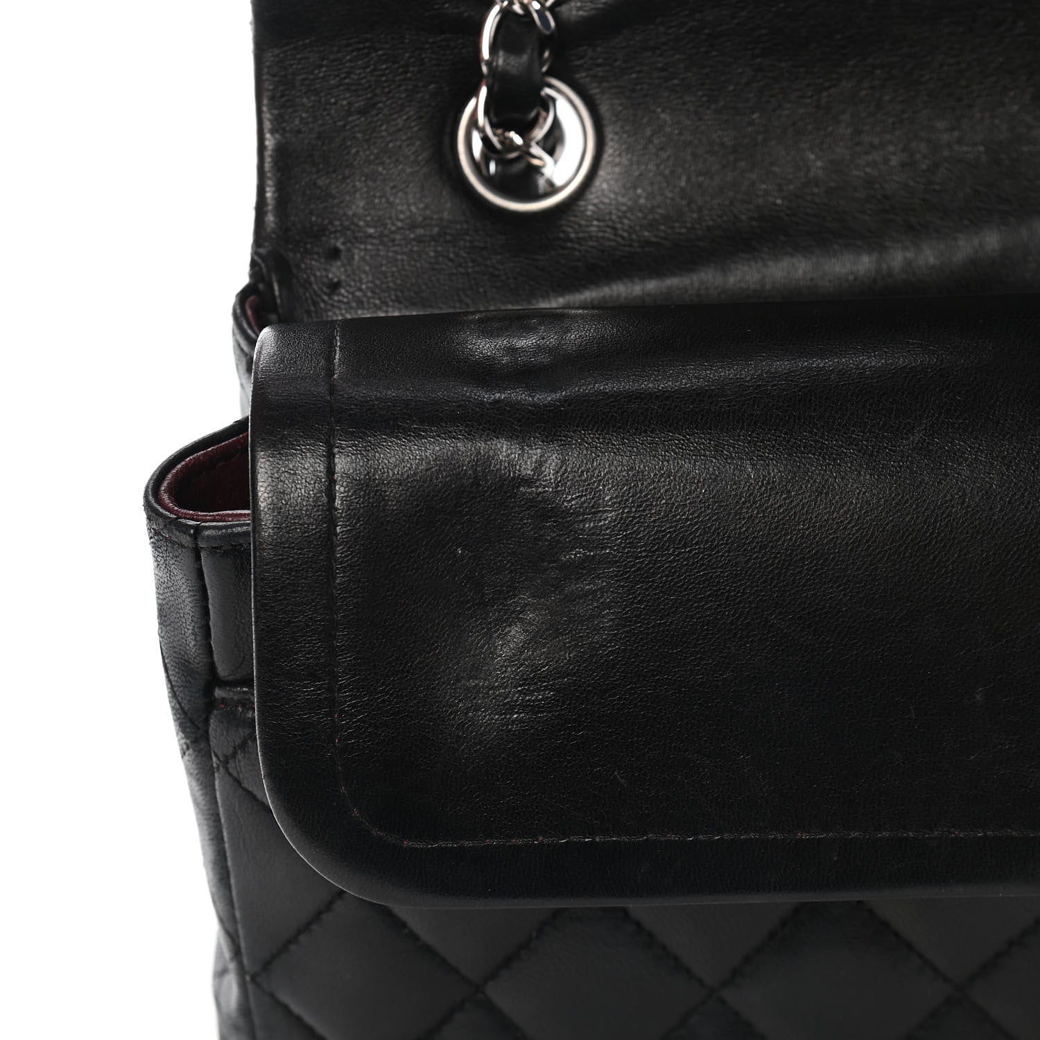 Chanel Lambskin Quilted Medium Double Flap Black 12 of 13