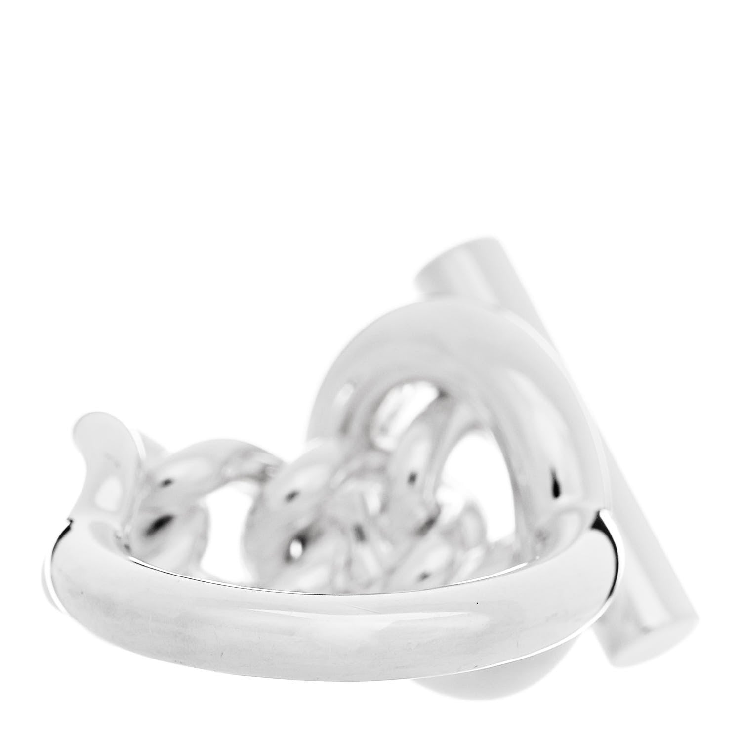 Hermes Sterling Silver GM Croisette Ring 52 6 3 of 6