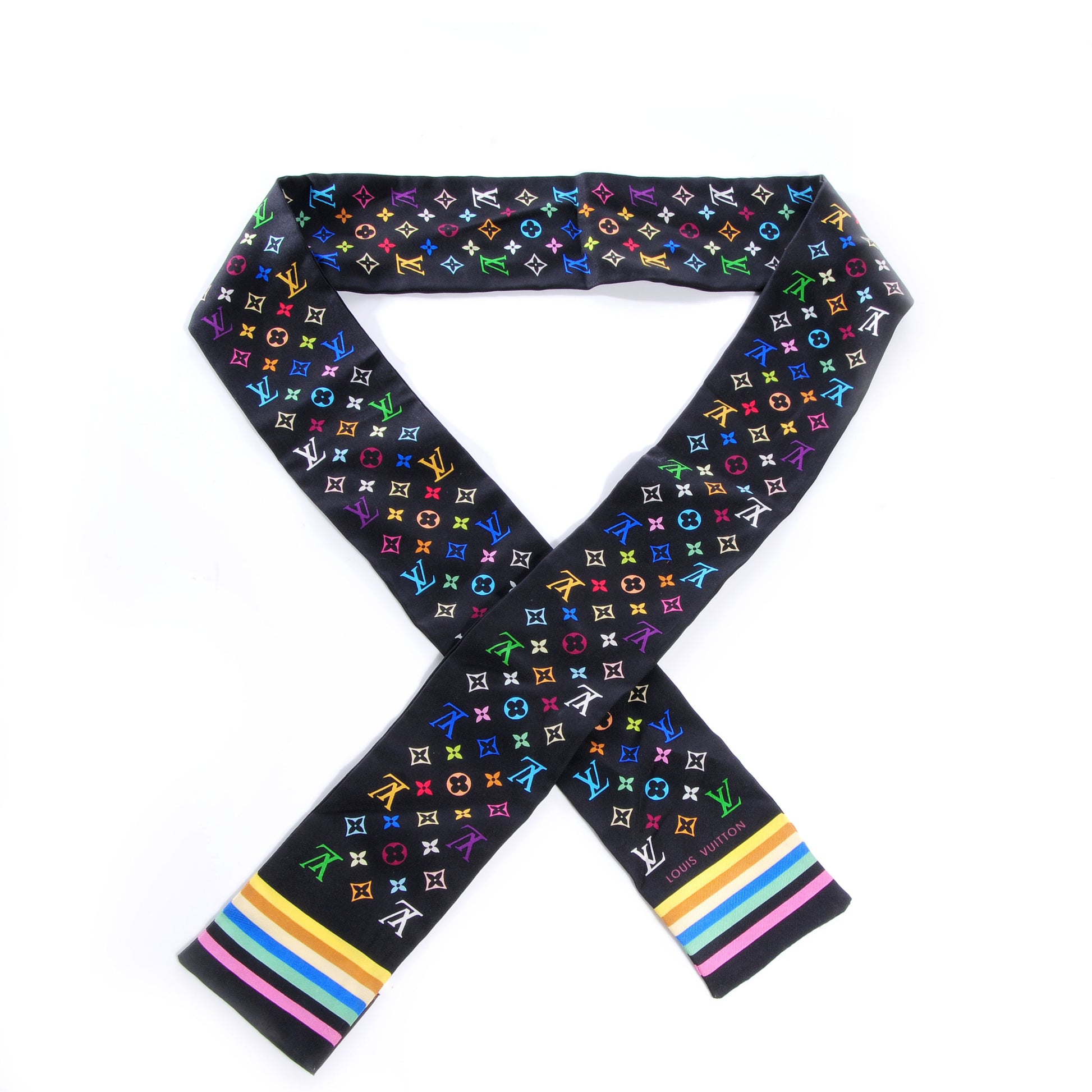 Louis Vuitton Silk Monogram Multicolor Bandeau Black 1 of 6