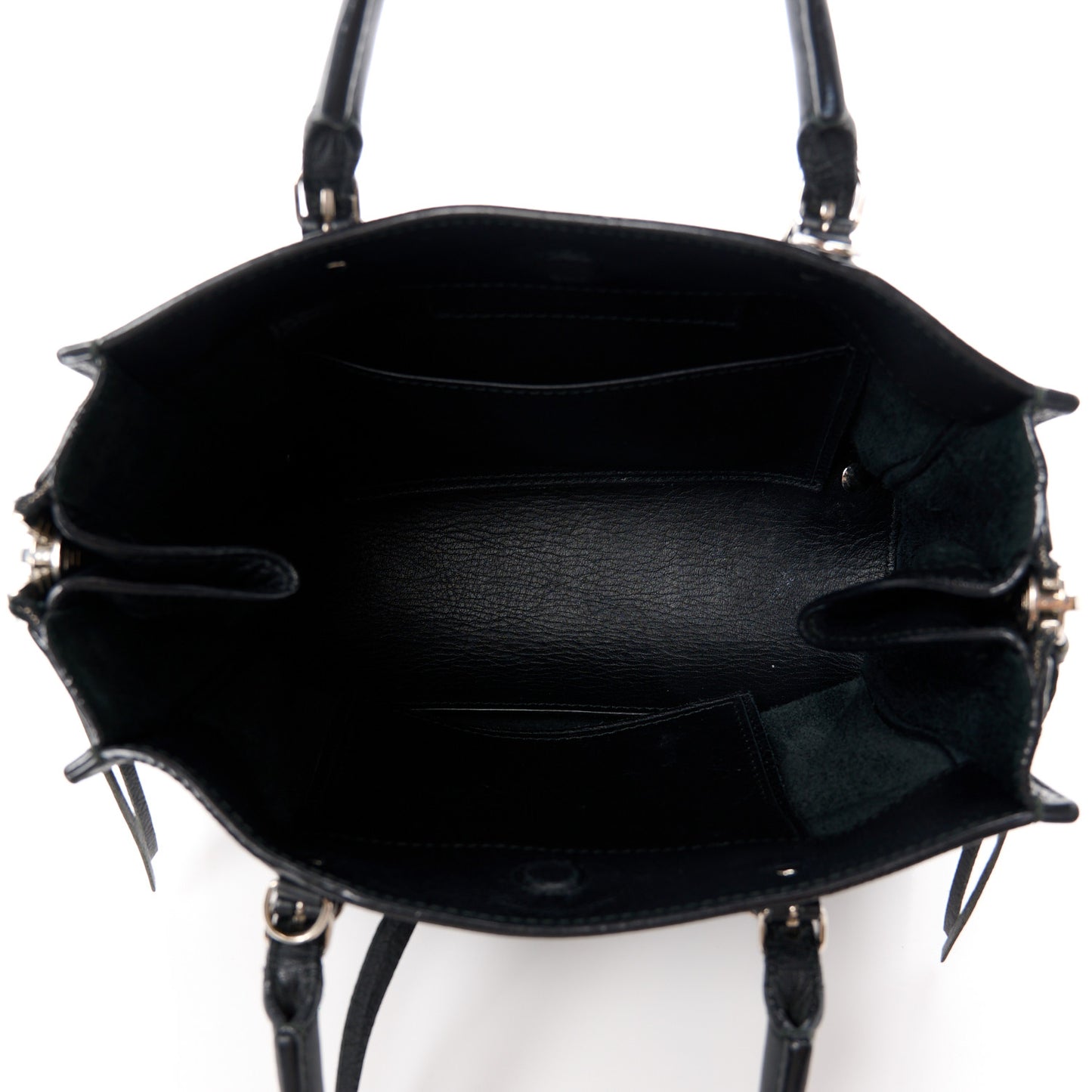 Calfskin Papier Mini A4 Zip Around Tote Black