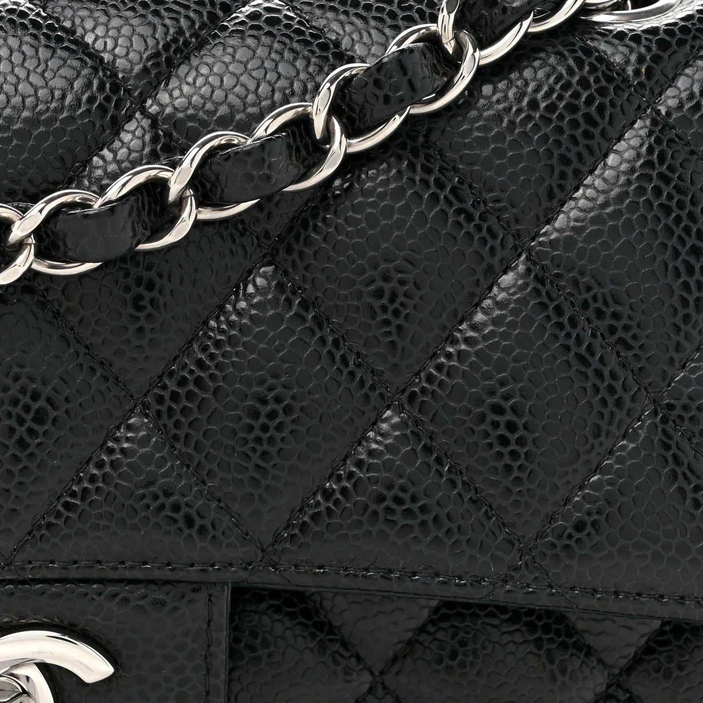 Caviar Quilted Small Double Flap Black