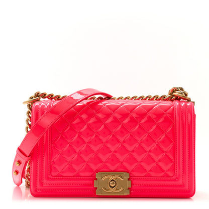 Chanel Patent Quilted Medium Boy Flap Pink 1 of 11