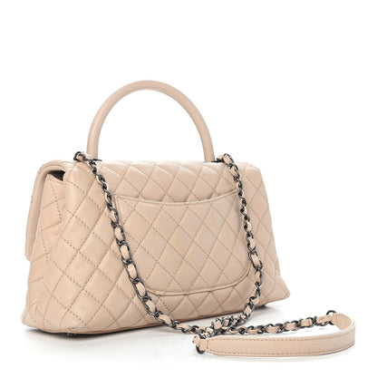 Chanel Caviar Quilted Small Coco Handle Flap Light Beige 2 of 8