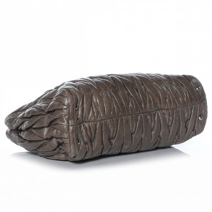Miu Miu Leather Matelasse Tote Fumo 4 of 9
