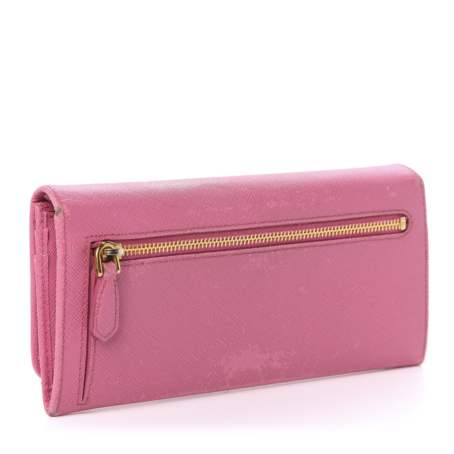 Prada Saffiano Metal Continental Flap Wallet Geranio 3 of 10