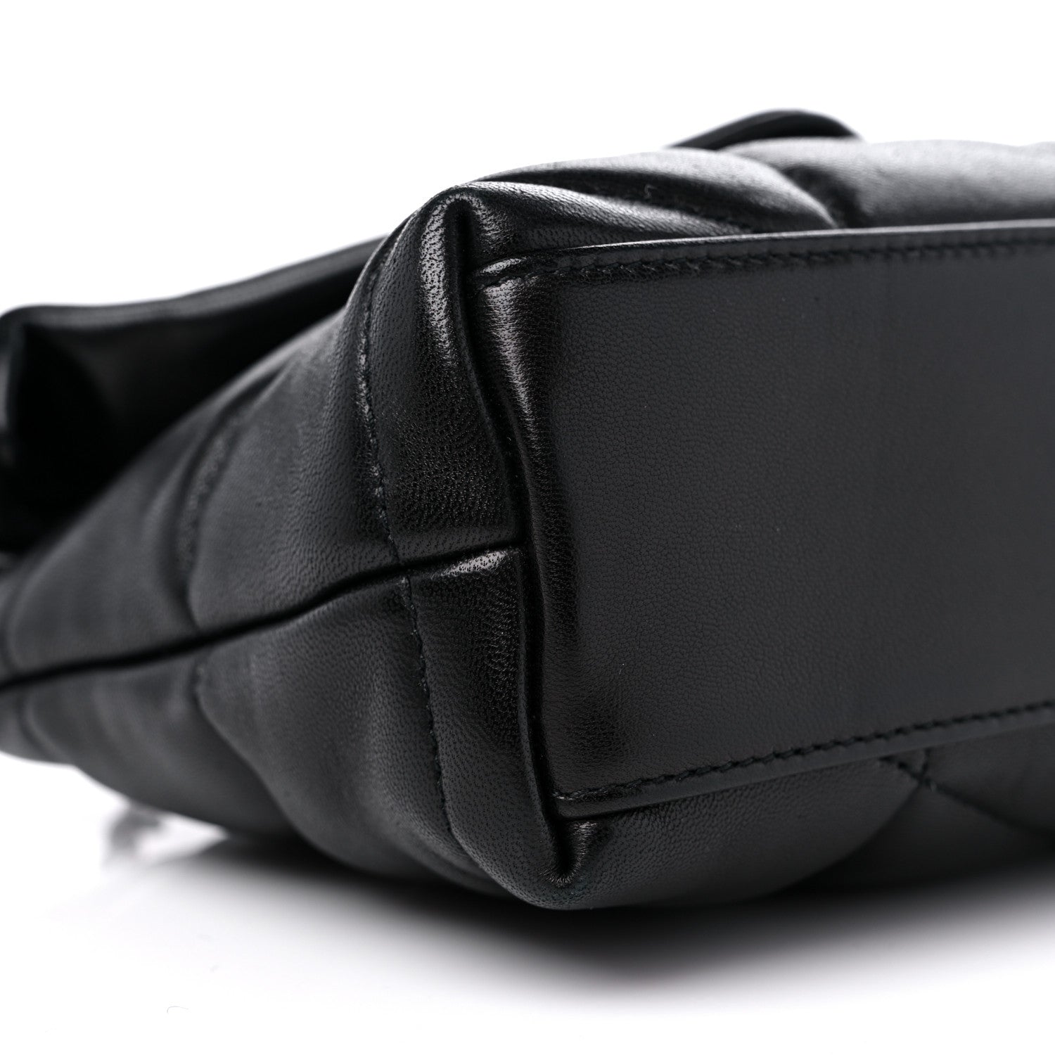 Saint Laurent Lambskin Quilted Toy Loulou Puffer Monogram Chain Satchel Black 9 of 10