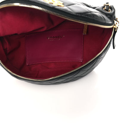 Chanel Lambskin Pearl Quilted CC Belt Bag Black 5 of 8