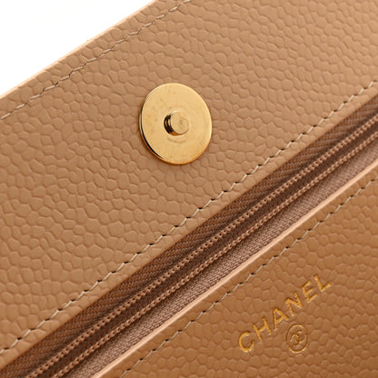 Chanel Caviar Quilted Wallet on Chain WOC Beige 12 of 14