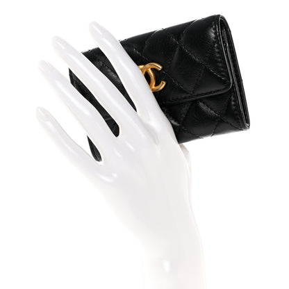 Chanel Lambskin Quilted Flap Card Holder Black 2 of 10
