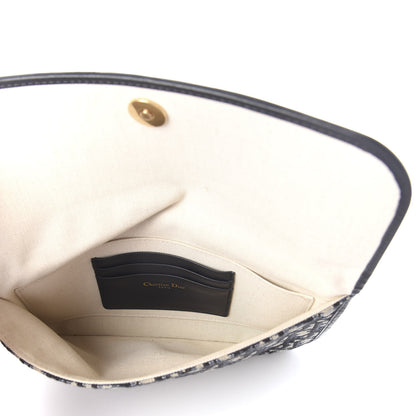 Christian Dior Oblique Flap Pouch Clutch Blue 4 of 5