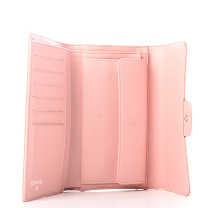 Chanel Patent Quilted Large Flap Wallet Pink 5 of 10