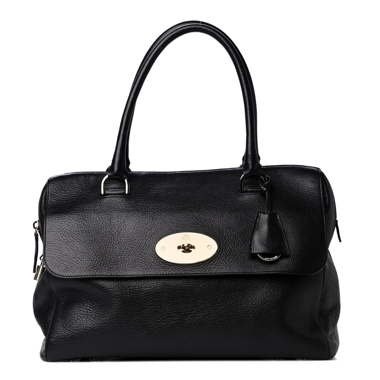 Grainy Leather Medium Del Rey Satchel Black