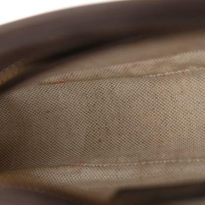 Gucci Monogram Jumbo GG Textured Dollar Calfskin Web Mini Crossbody Bag Camel Ebony New Acero 10 of 11