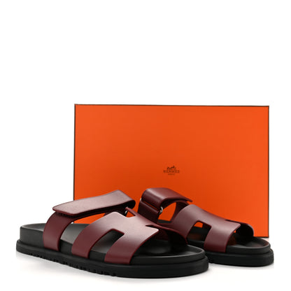 Hermes Calfskin Womens Chypre Sandals 39.5 Rouge H 10 of 10
