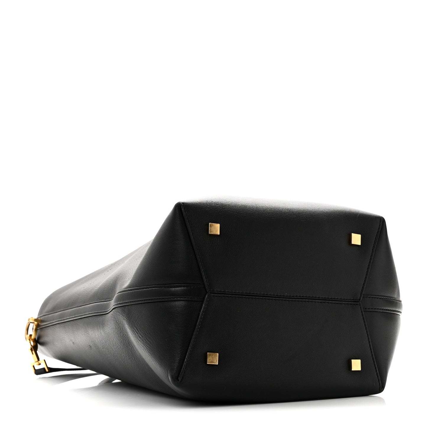 Shiny Calfskin Le 37 Long Bucket Bag Black
