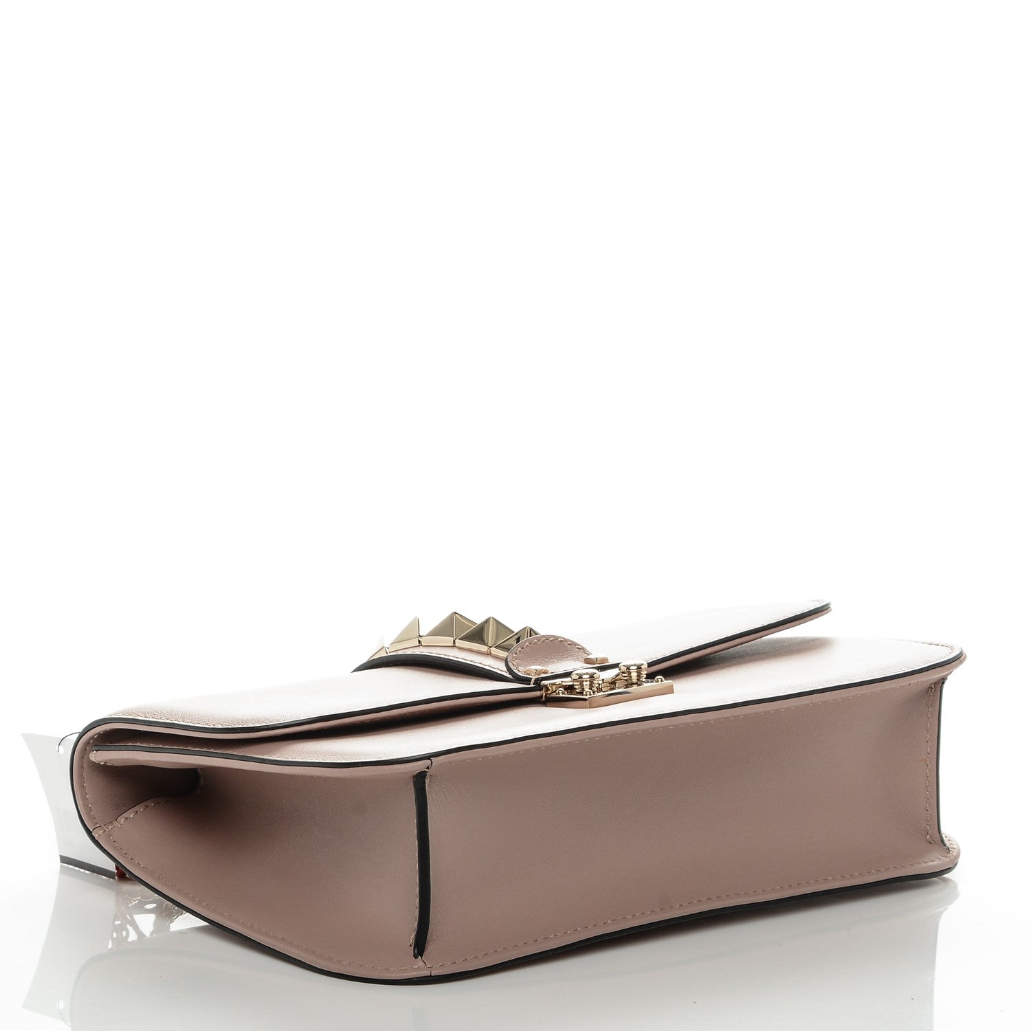 Valentino Garavani Vitello Medium Glam Lock Rockstud Flap Poudre 4 of 6