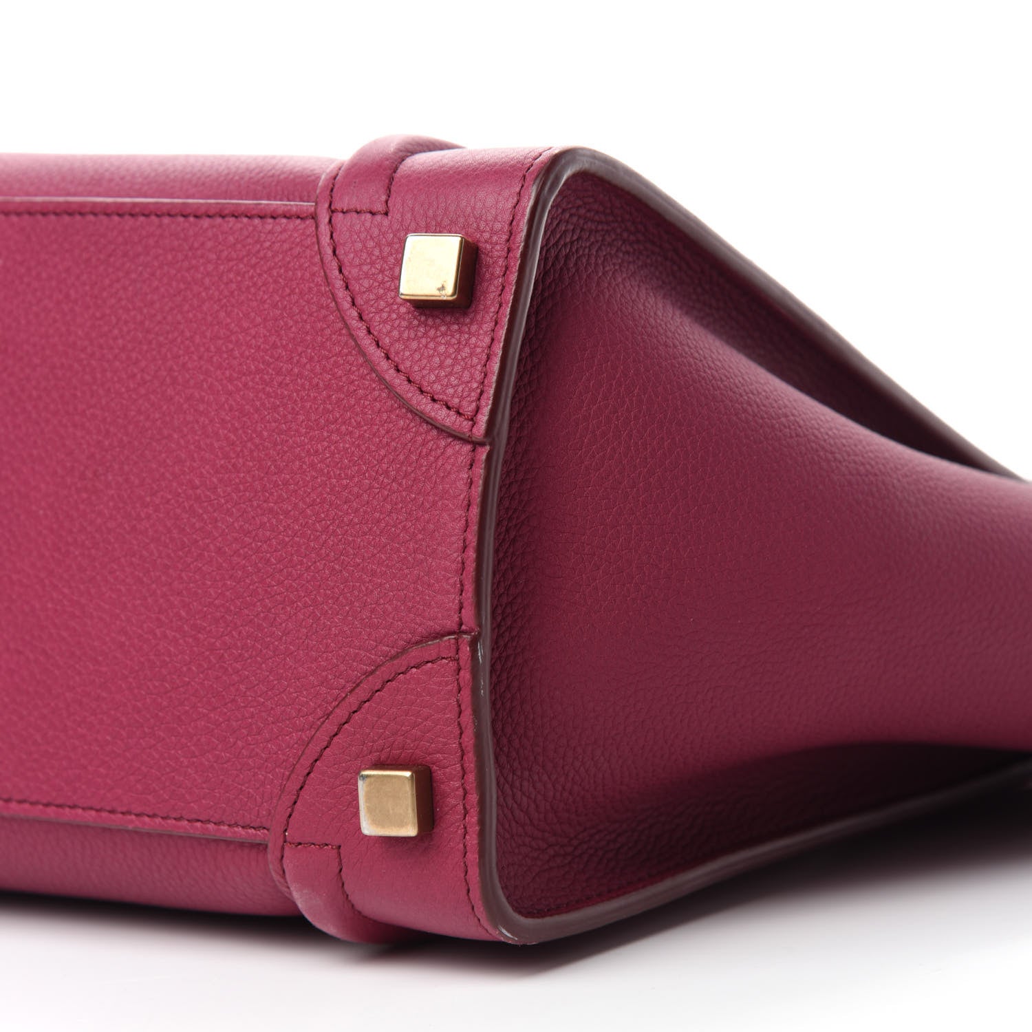 Celine Drummed Calfskin Micro Luggage Plum 7 of 14