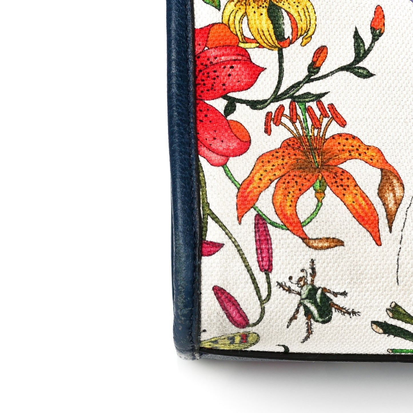 Canvas Large Flora Tote Navy Multicolor