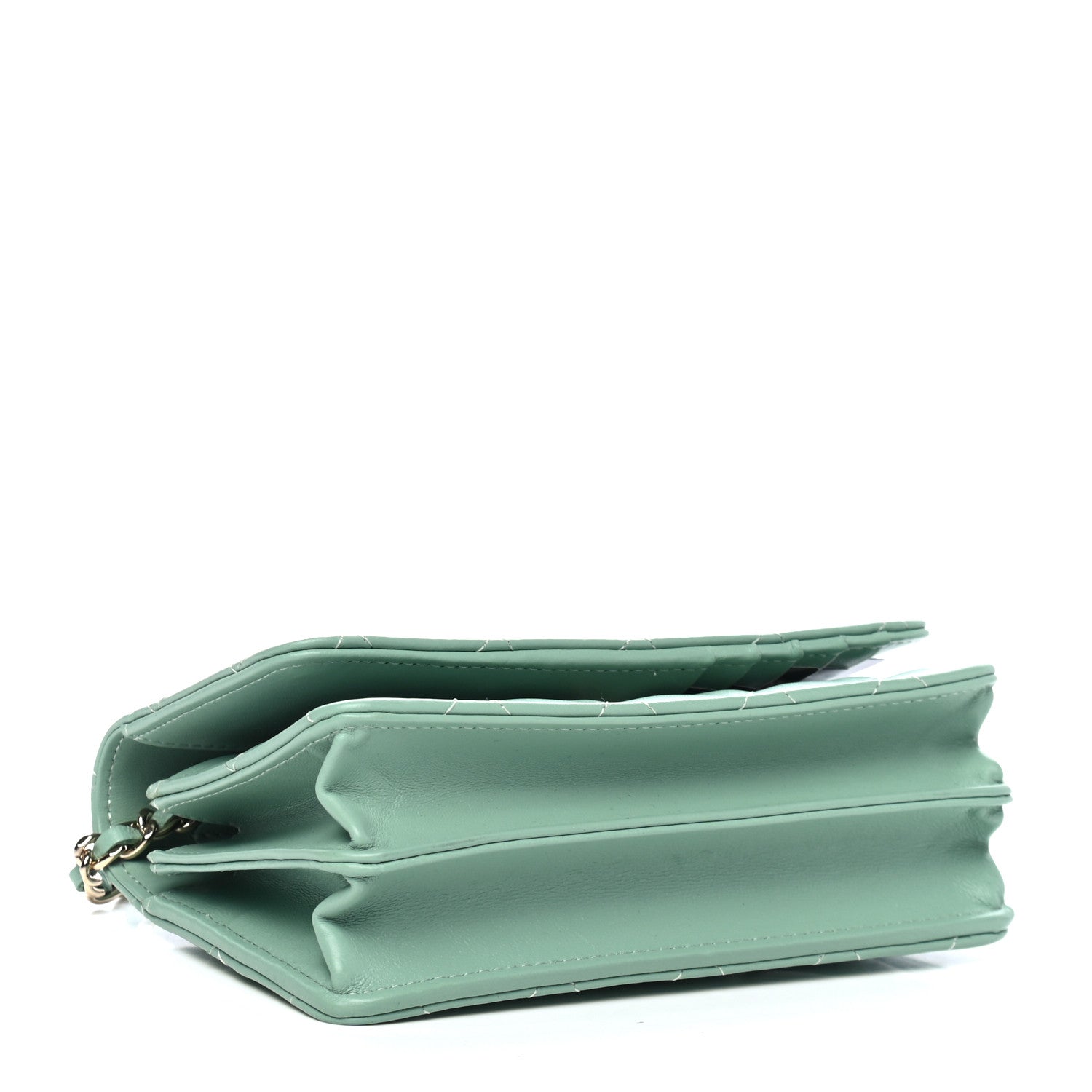 Chanel Lambskin Quilted Mini Wallet On Chain WOC Light Green 3 of 4