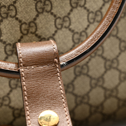 Gucci GG Supreme Monogram Azalea Calfskin Retro Interlocking G Large Duffle Bag Beige Ebony Brown Sugar 15 of 15