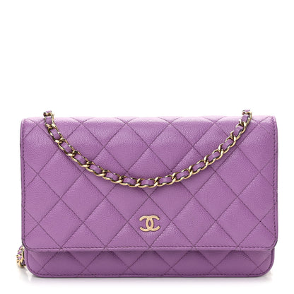 Chanel Caviar Quilted Wallet On Chain WOC Purple 1 of 14