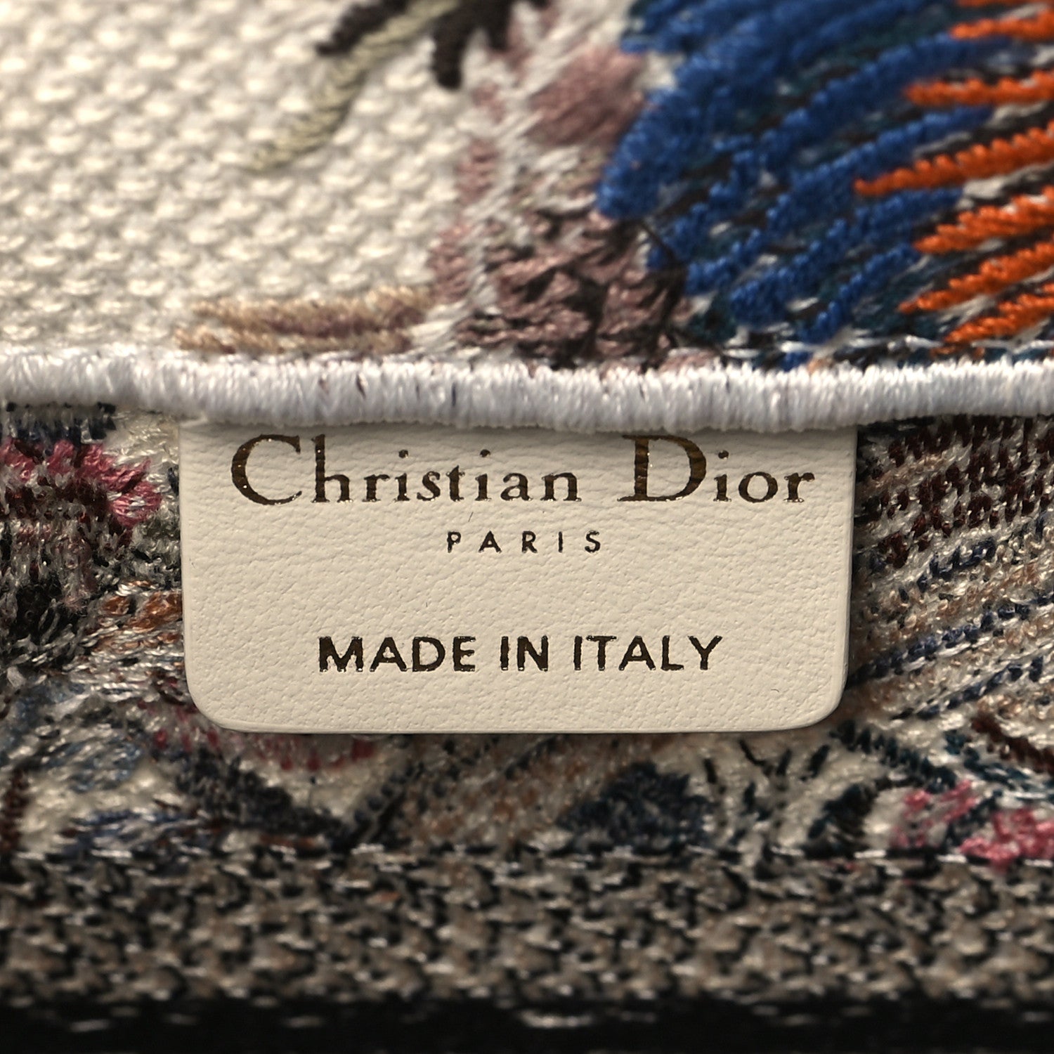 Christian Dior Canvas Embroidered Small Jardin D'Hiver Book Tote Latte Multicolor 6 of 8