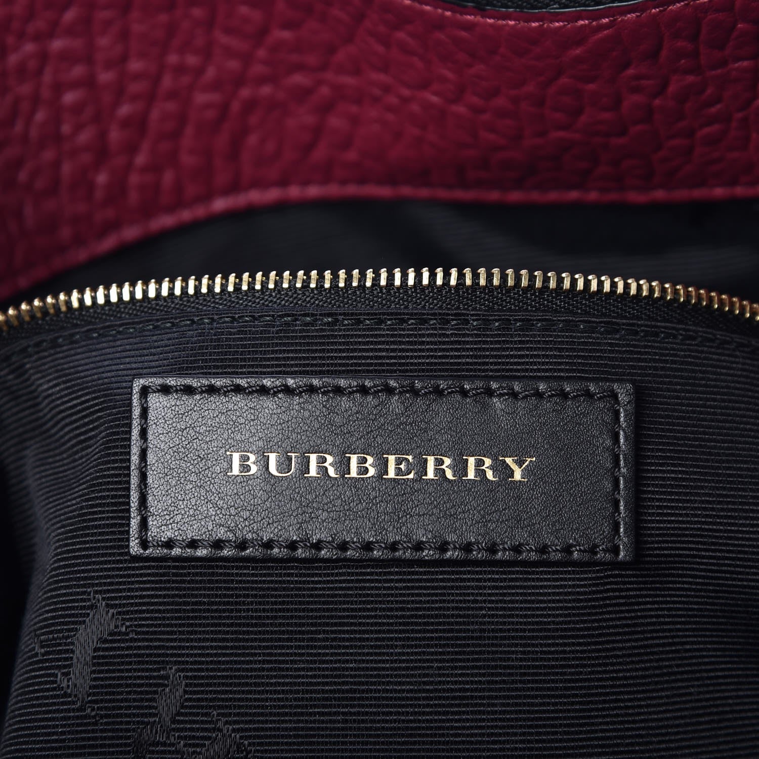 Burberry Heritage Grain Check Embossed Medium Dewsbury Tote Dark Plum 6 of 8