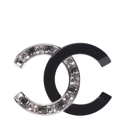 Chanel Enamel Crystal CC Brooch Black 1 of 5