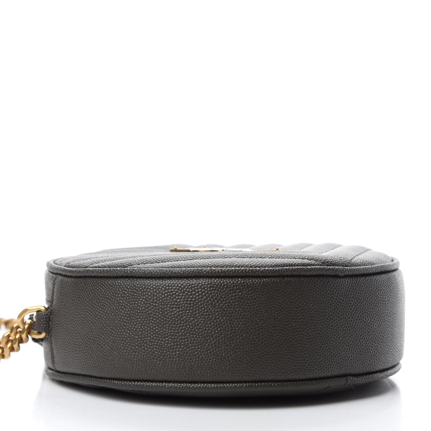 Grain De Poudre Matelasse Chevron Quilted Round Vinyle Camera Bag Pebble