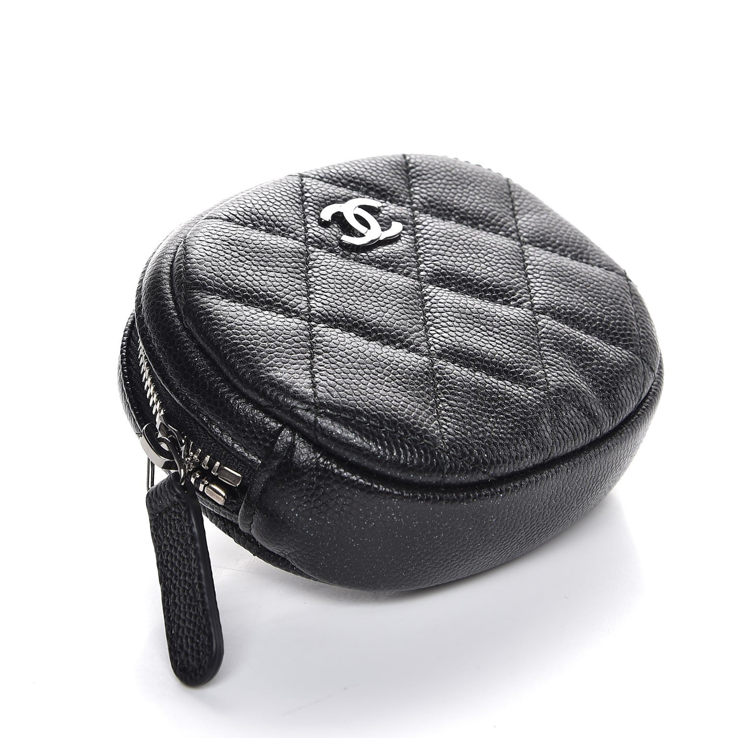 Chanel Iridescent Caviar Quilted Zip Around Classic Coin Purse Black 4 of 8