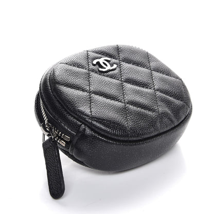 Chanel Iridescent Caviar Quilted Zip Around Classic Coin Purse Black 4 of 8