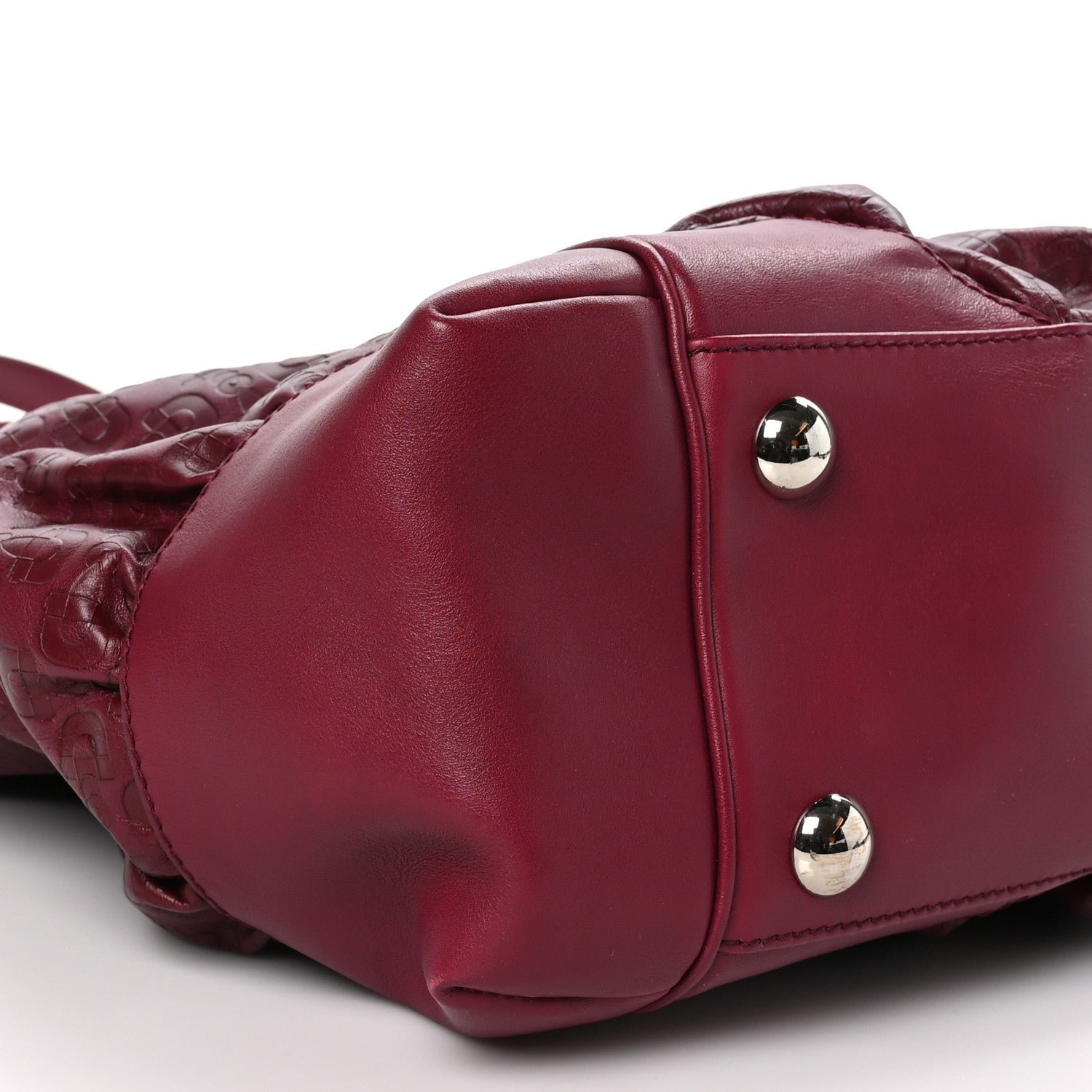 Gucci Horsebit Embossed Full Moon Tote Red 9 of 10