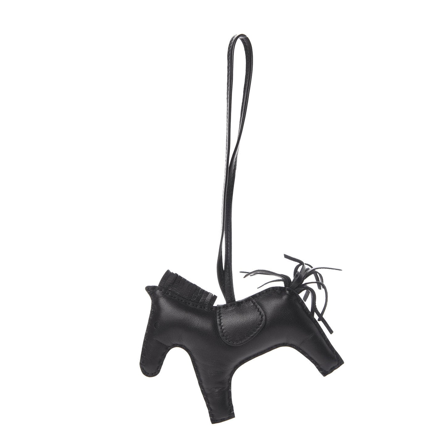 Milo Lambskin Grigri Rodeo Horse Bag Charm MM So Black